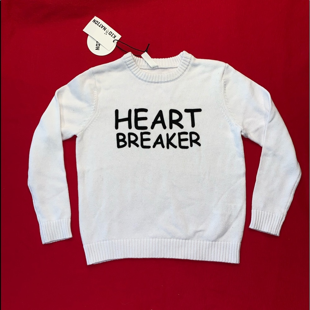 Kids Nation white Heart Breaker sweater